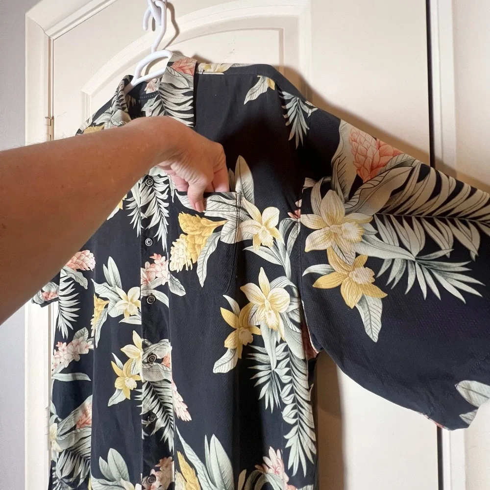 Tommy Bahama Silk Button Down Tropical Print Shirt XXL - Picture 2 of 6